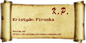 Kristyán Piroska névjegykártya