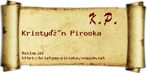 Kristyán Piroska névjegykártya
